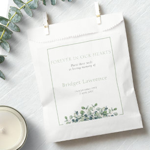 Pretty Eucalyptus Funeral Seed Packet Favor Bag