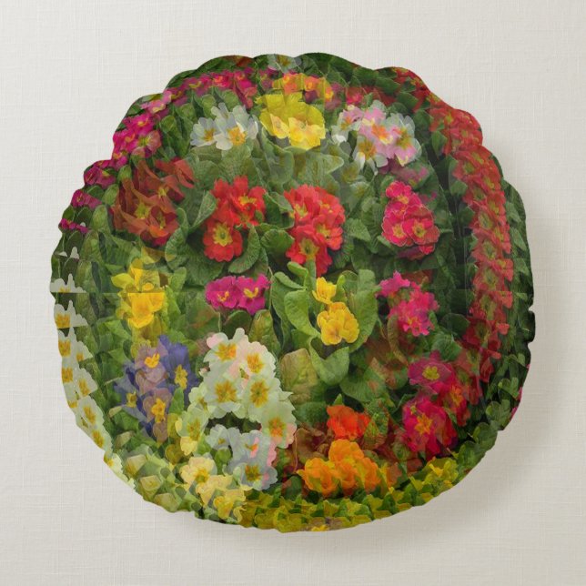 Pretty Evening Primroses..... Round Pillow (Front)