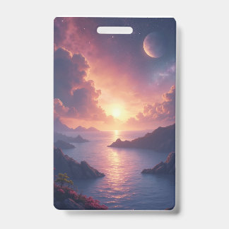 Pretty Evening Sky Vertical Plastic Badges