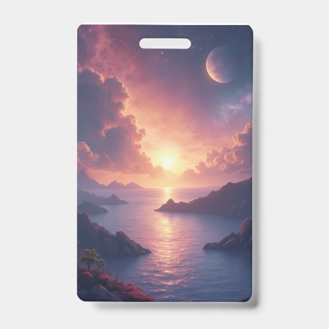  Pretty Evening Sky Vertical Plastic Badges (Front)