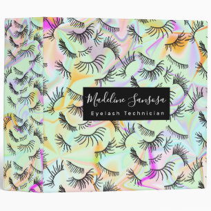 Pretty Eyelash Technician Hologram Eyelashes 3 Ring Binder
