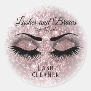 Pretty Eyelashes Lash Cleaner Design - Rose Classic Round Sticker