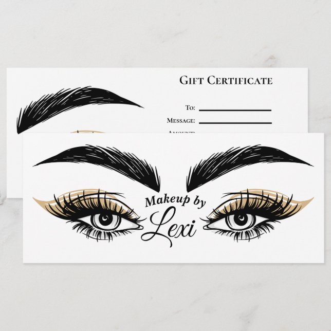 Pretty Eyes Beauty Salon Lashes Gift Certificate Invitation (Front/Back)