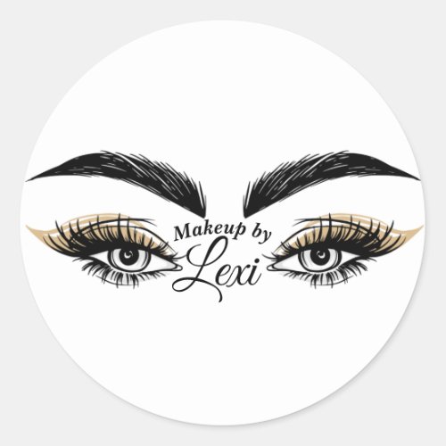 Pretty Eyes Beauty Salon Makeup Eyelashes Lashes Classic Round Sticker