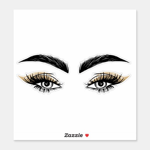 Pretty Eyes Beauty Salon Makeup Eyelashes Lashes Sticker