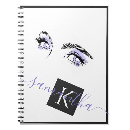 Pretty Eyes Brows  Elegant Monogram Sophisticated Notebook