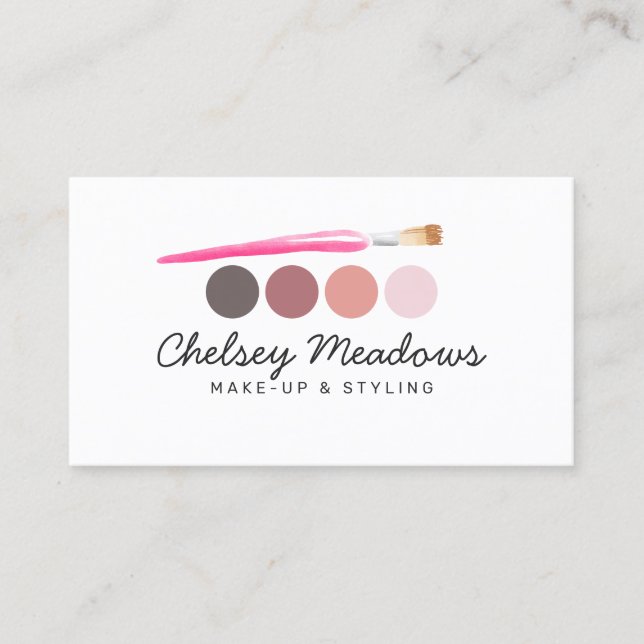 Pretty Eyeshadow Pallet Makeup Business Card (Front)