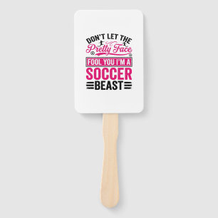 Pretty Face Soccer Beast Vintage Shirt Design_1 Hand Fan
