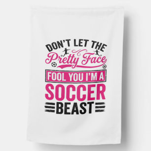 Pretty Face Soccer Beast Vintage Shirt Design_1 House Flag