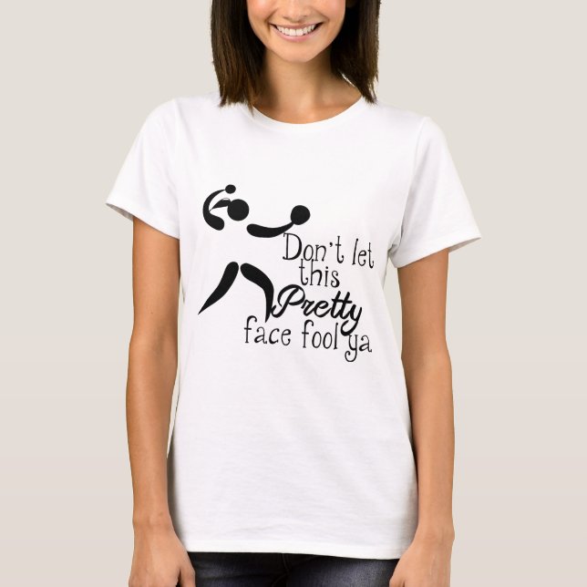 Pretty Face Softball Saying T-Shirt (Front)