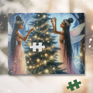 Pretty Fairies Decorating the Christmas Tree Jigsaw Puzzle