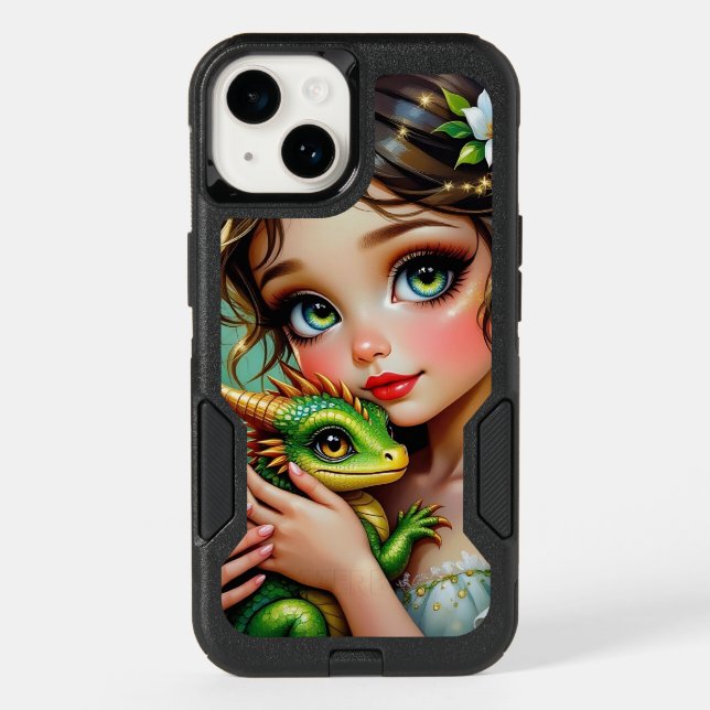 Pretty  Fairy and Dragon Themed Girl's   Otterbox iPhone Case (Back)