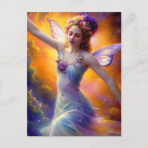Pretty Fairy Dancing in the Wind  Postcard