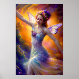 Pretty Fairy Dancing in the Wind Poster