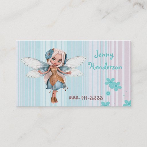 Customizable Pretty Fairy Girl's calling card Business Cards