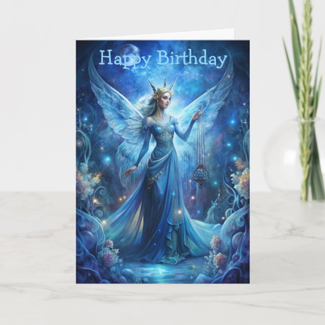 Pretty Fairy in Blue  Card (Front)