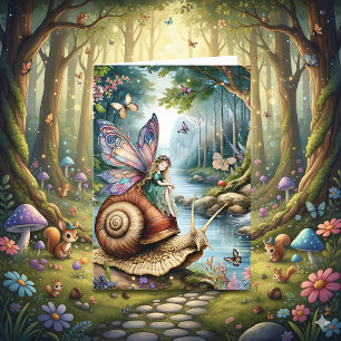 Pretty Fairy Land Birthday Card with Coloring Page