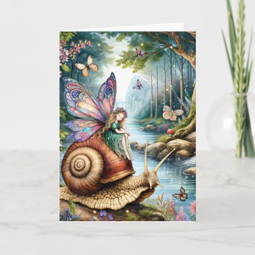 Pretty Fairy Land Birthday Card with Coloring Page