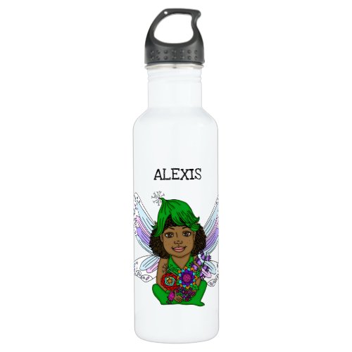 Pretty Fairy Whimsical Personalized    Stainless Steel Water Bottle