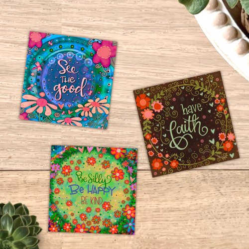 Pretty Faith Floral Heart Inspiring Kindness Cards