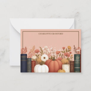 Pretty Fall Floral Bookish Note Card
