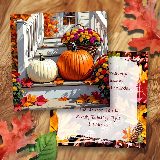 Pretty Fall Front Steps | Happy Thanksgiving  Card (Creator Uploaded)