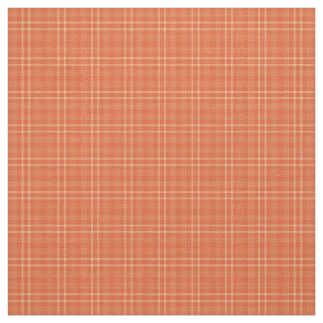 Pretty Fall Orange Tartan Pattern Fabric (Swatch)