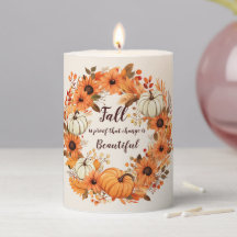 Pretty Fall Pumpkin and Sunflower Wreath
