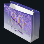 Pretty Falling Purple Glitter 80th Birthday Large Gift Bag<br><div class="desc">An elegant purple glitter falling on the side of a purple gradient background. Unique purple glitter 80.

Contact me if you need help with the design on Zazzle chatroom,  thank you.</div>