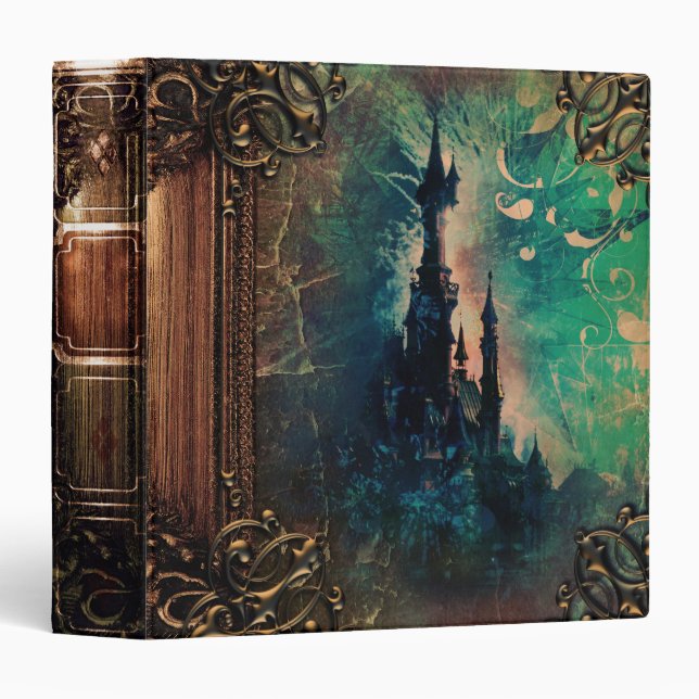 Pretty Fantasy Castle Ancient Tome Magic Book Binder (Front/Spine)
