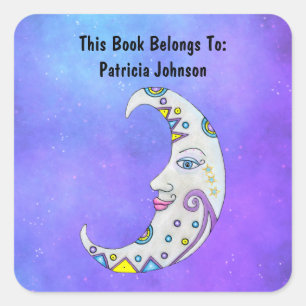 Pretty Fantasy Crescent Moon Bright Decoration Sky Square Sticker