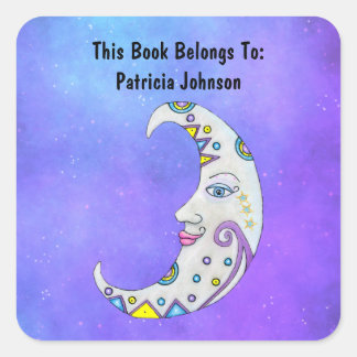 Pretty Fantasy Crescent Moon Bright Decoration Sky Square Sticker