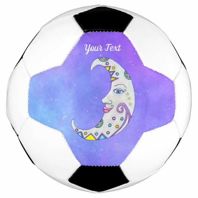 Pretty Fantasy Crescent Moon Face Decorations Sky Soccer Ball (Front)
