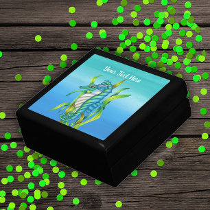 Pretty Fantasy Seahorse seaweed Shades of Blue Gift Box