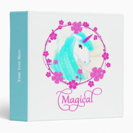 Pretty Fantasy Unicorn Personalized 3 Ring Binder