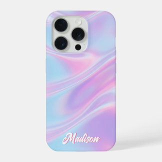 Pretty Faux Iridescent Custom Name iPhone Case