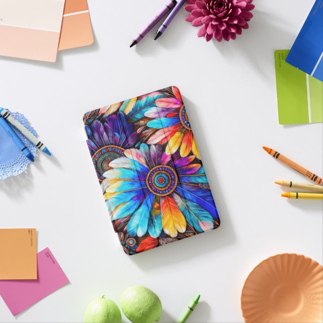 Pretty Feathers iPad Mini Cover (In Situ)