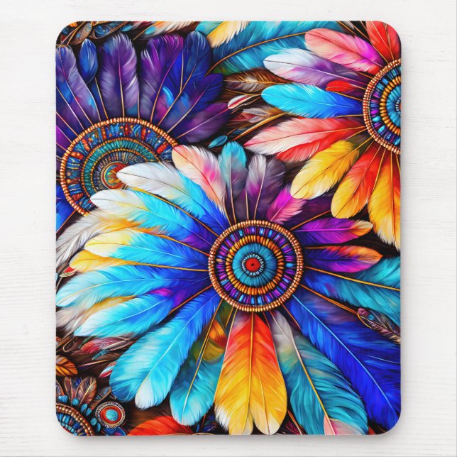 Pretty Feathers Mouse Pad (Front)
