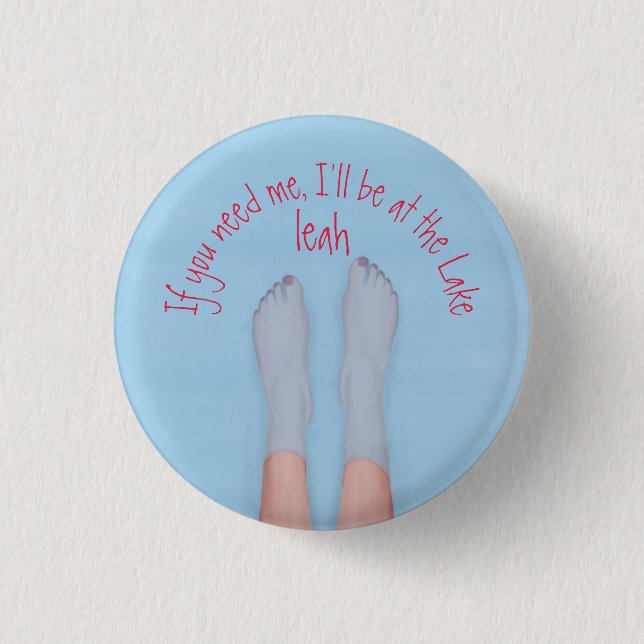 pretty feet soaking in the cool water button (Front)