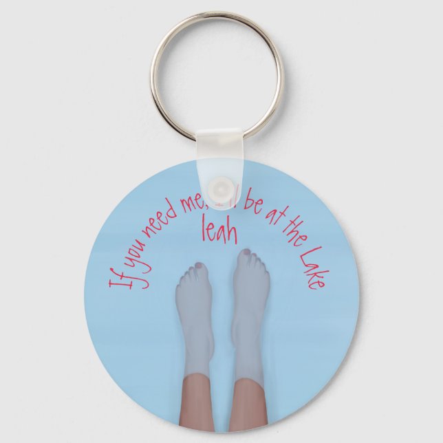 pretty feet soaking in the cool water keychain (Front)