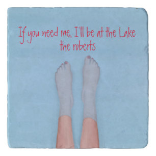 pretty feet soaking in the cool water trivet