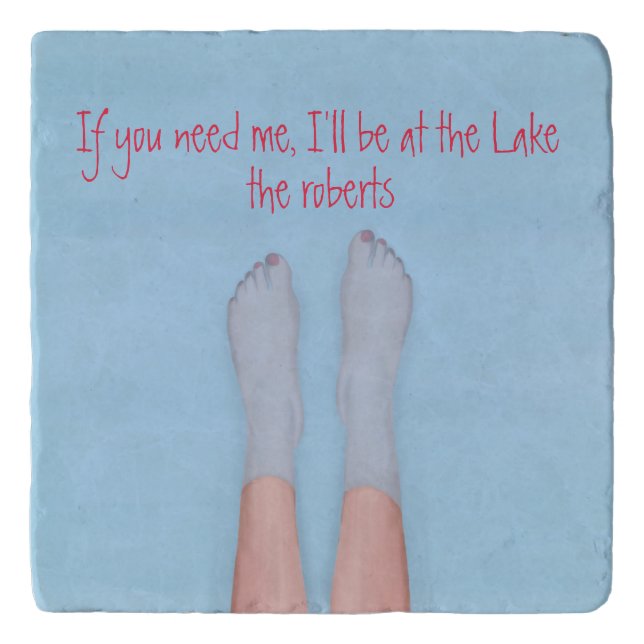 pretty feet soaking in the cool water  trivet (Front)