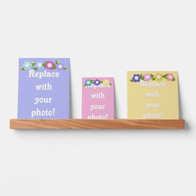 Pretty Felt Look Flowers Borders for Child Photos Picture Ledge (Front)