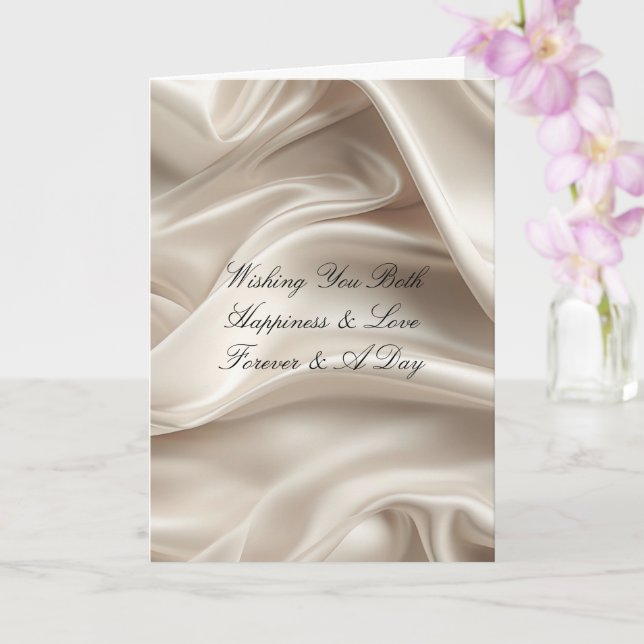 Pretty Feminine Champagne Gold Romantic Wedding  Card (Orchid)