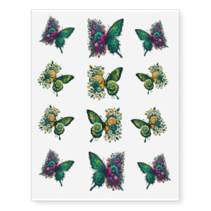 Pretty Feminine Floral Butterflies Fake Tattoos