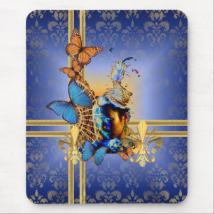 Pretty feminine girly design and butterflies mouse pad