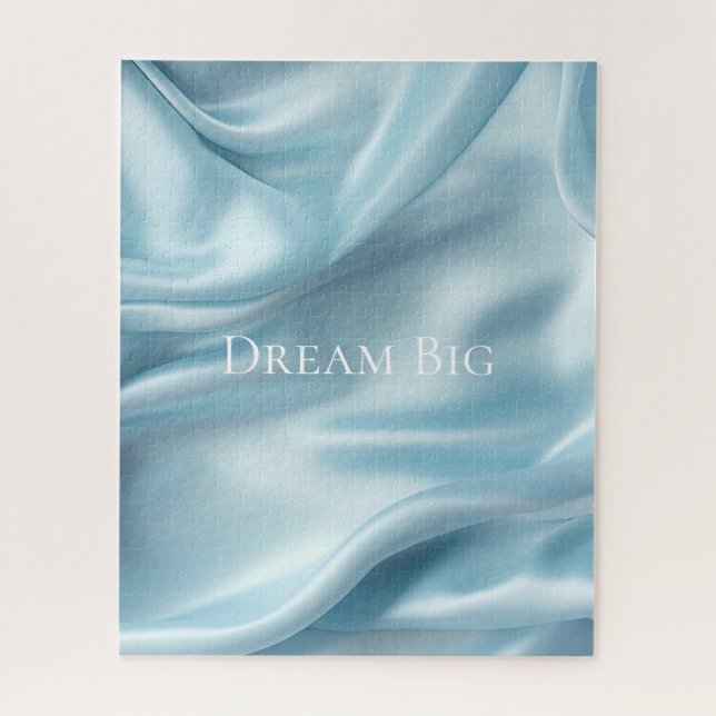 Pretty Feminine Light Blue Faux Satin Jigsaw Puzzle (Vertical)