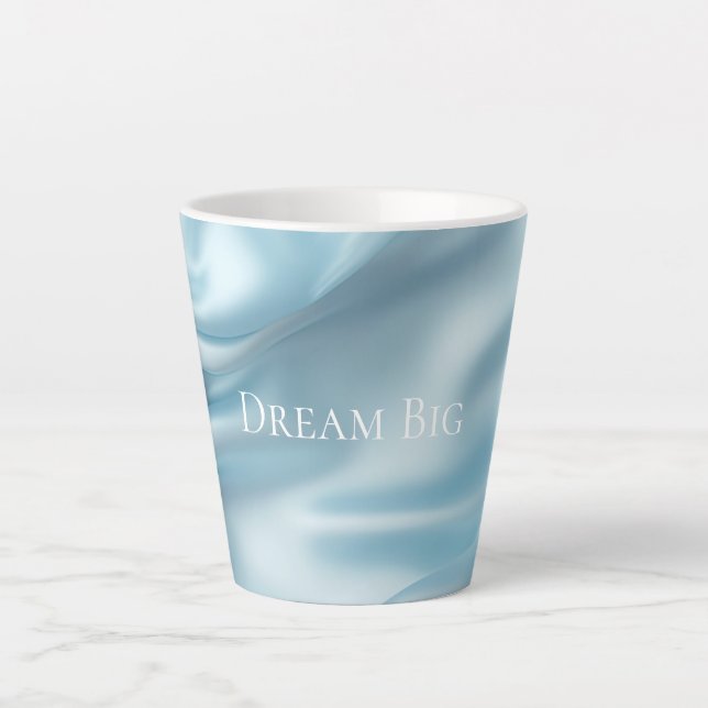 Pretty Feminine Light Blue Faux Satin Latte Mug (Front)