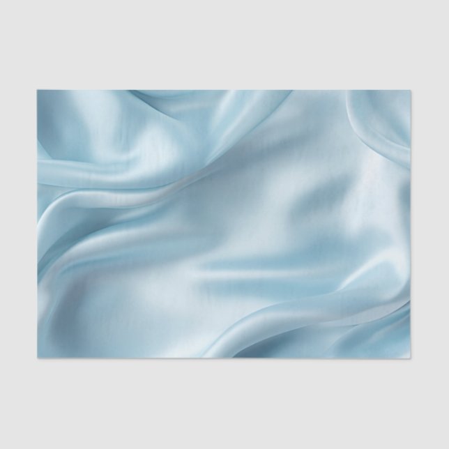 Pretty Feminine Light Blue Faux Satin  Tissue Paper (Front)