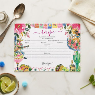 Pretty Fiesta Bridal Shower Recipe Card